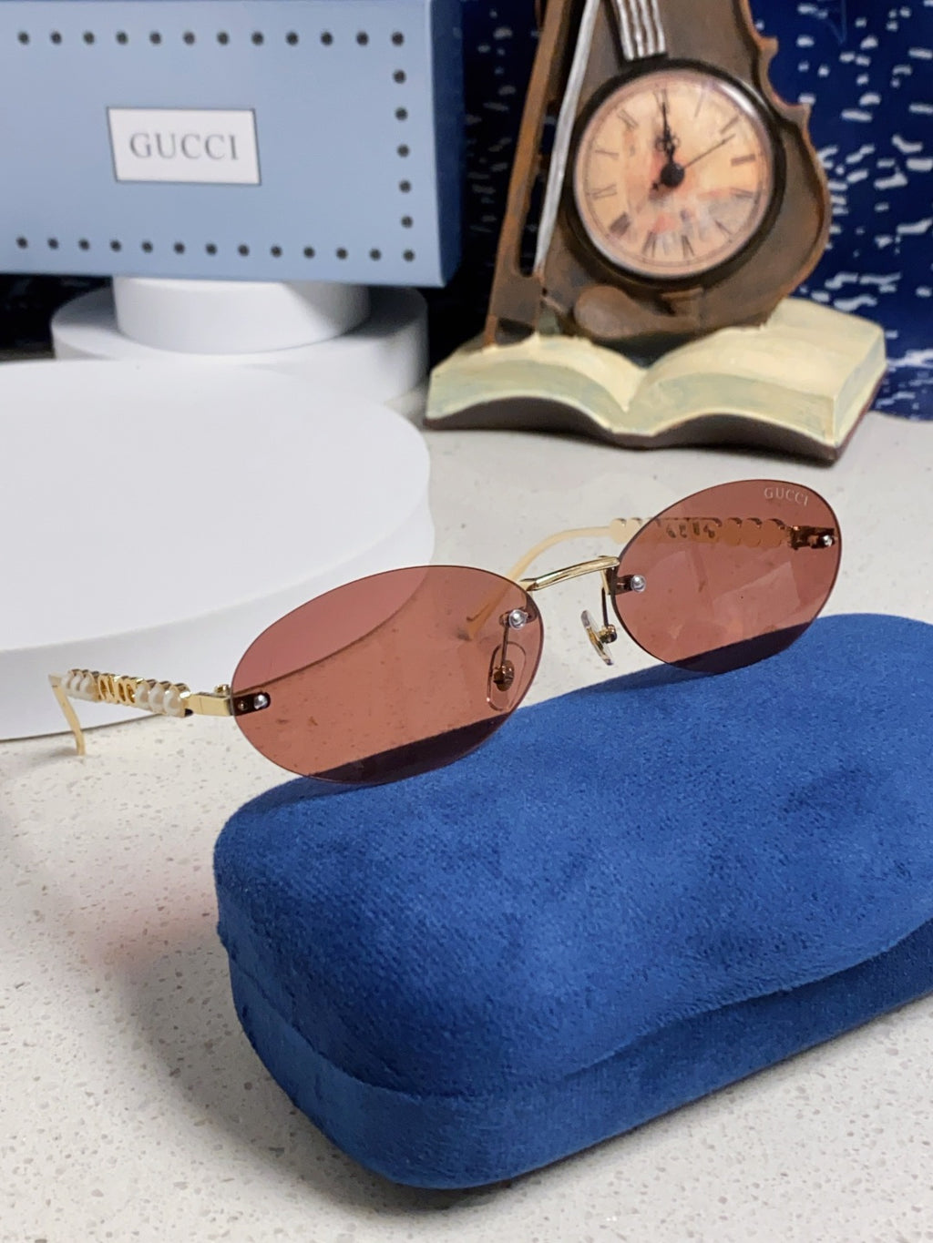 Gucci GG1922 Round Red Lens Sunglasses for Men & Women - detail image 10