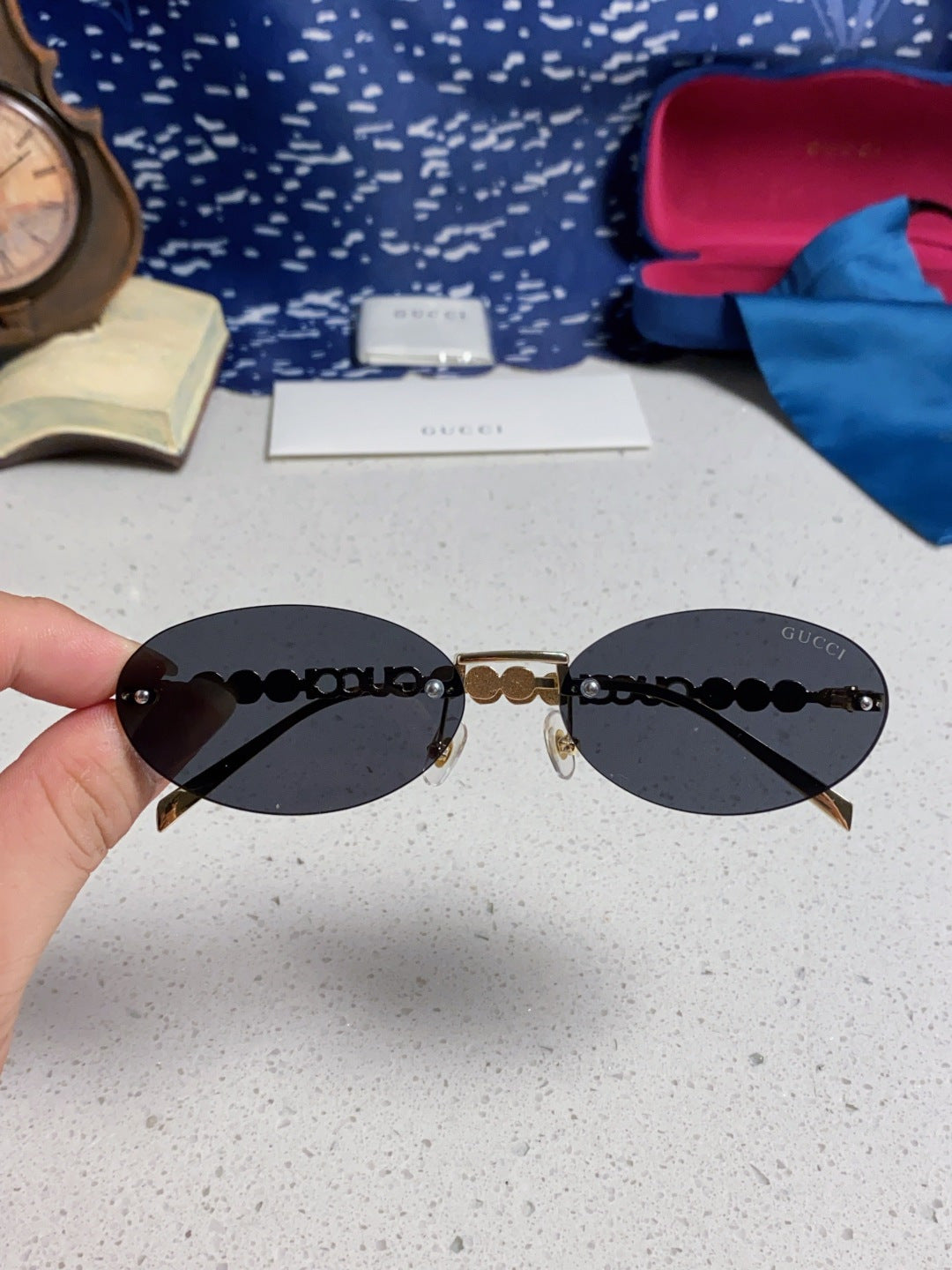 Gucci GG1922 Round Silver Lens Sunglasses for Men & Women - detail image 4