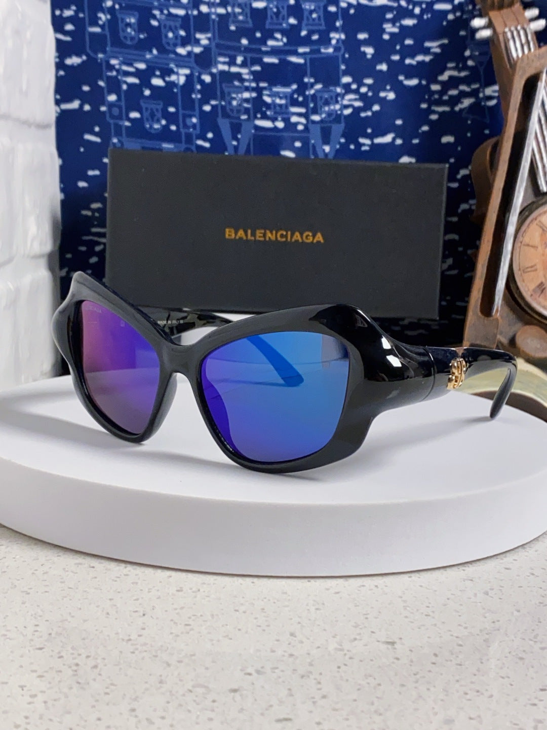 Balenciaga Oversized Blue Lens Sunglasses for Women