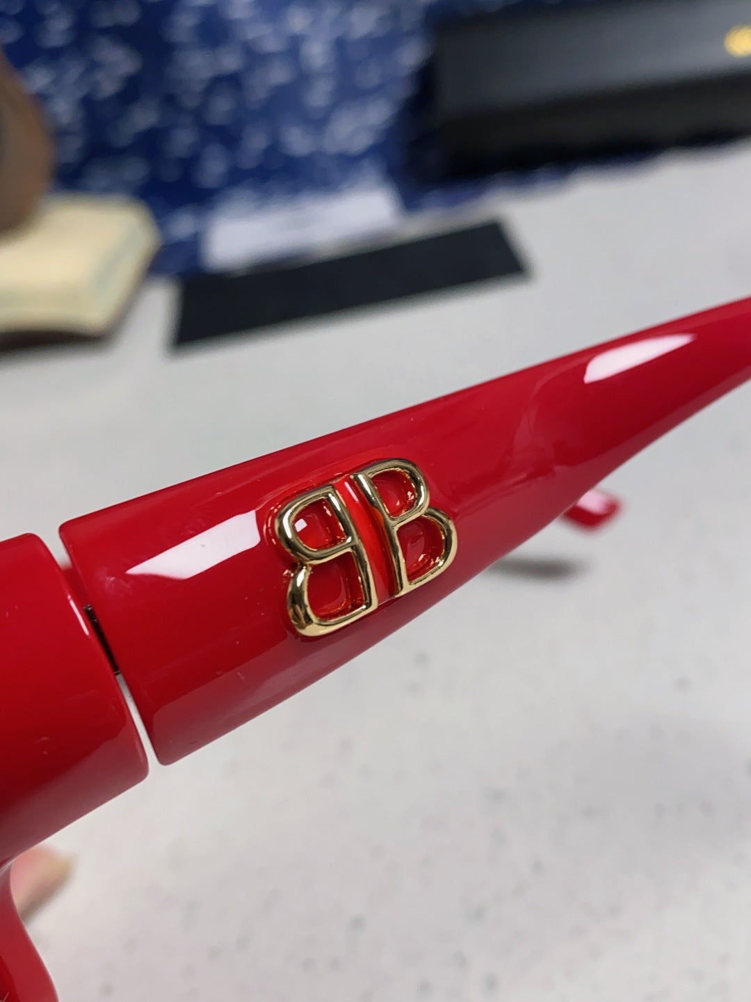 Balenciaga Oversized Red Lens Sunglasses for Women - detail image 7