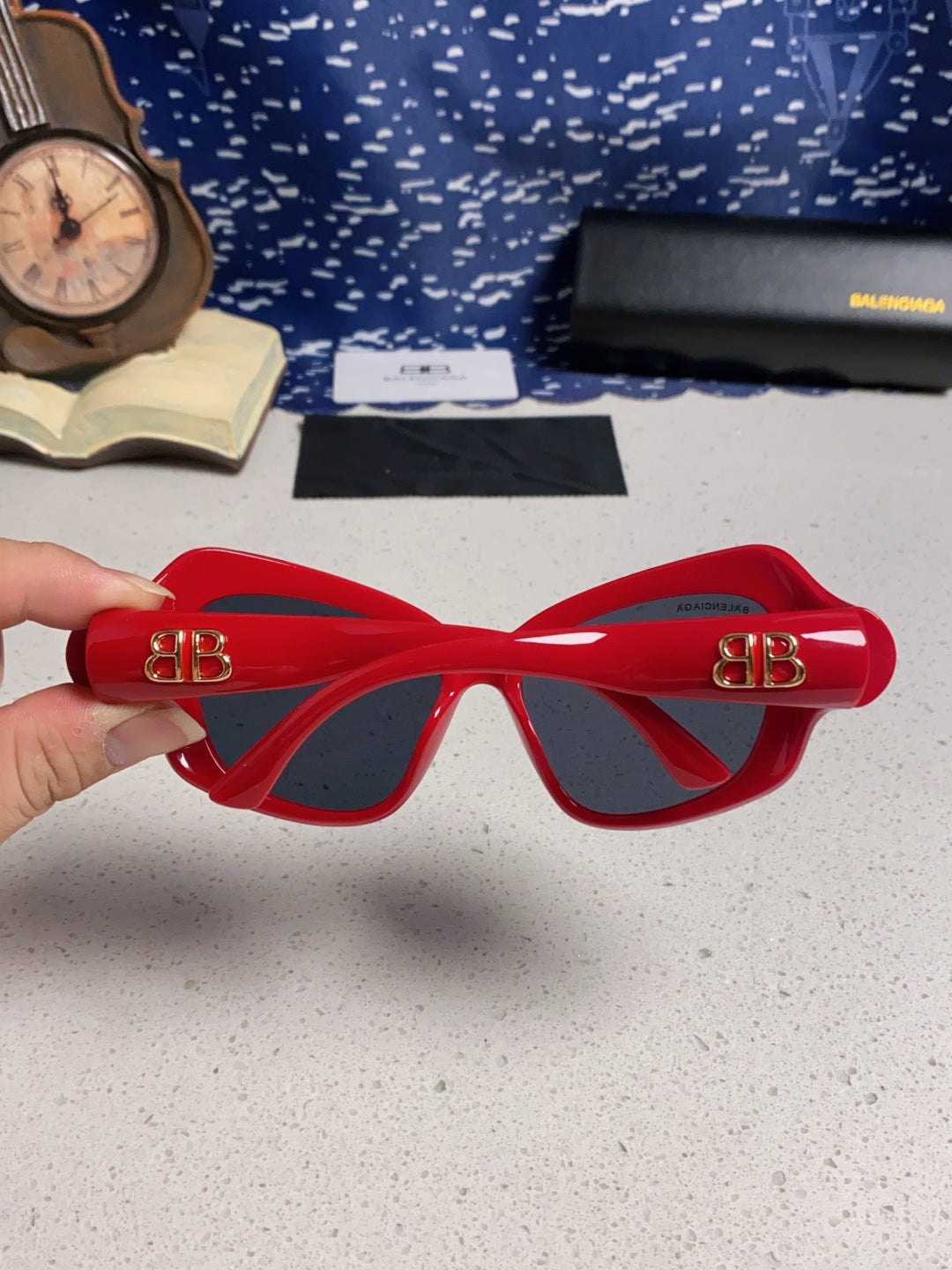 Balenciaga Oversized Red Lens Sunglasses for Women - 358630 - detail image 5