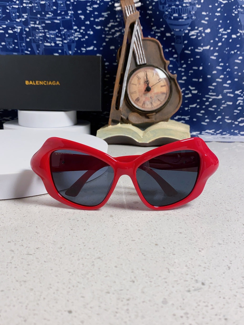 Balenciaga Oversized Red Lens Sunglasses for Women - 432530 - detail image 9