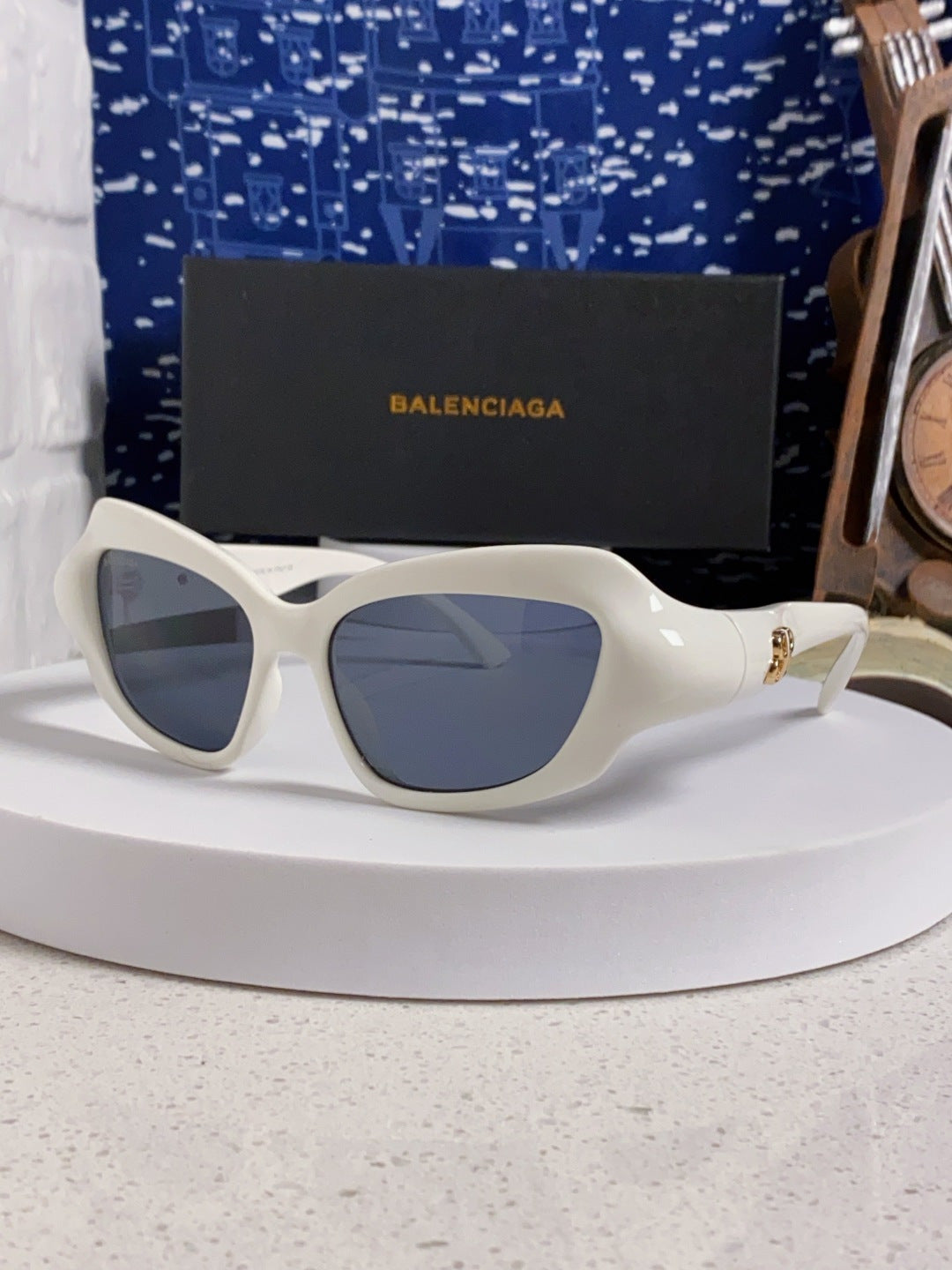 Balenciaga Oversized Silver Lens Sunglasses for Women