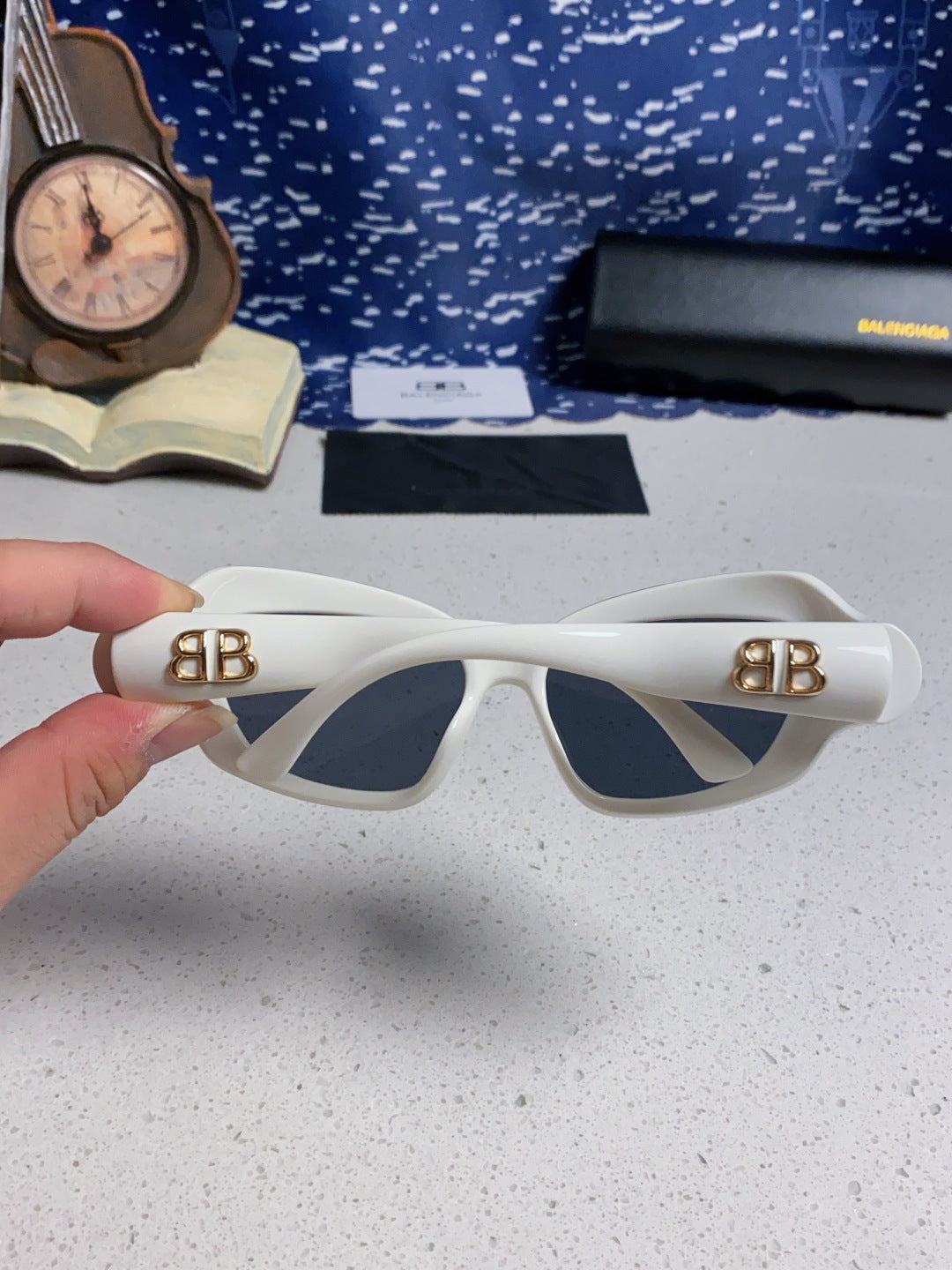 Balenciaga Oversized Silver Lens Sunglasses for Women - detail image 5