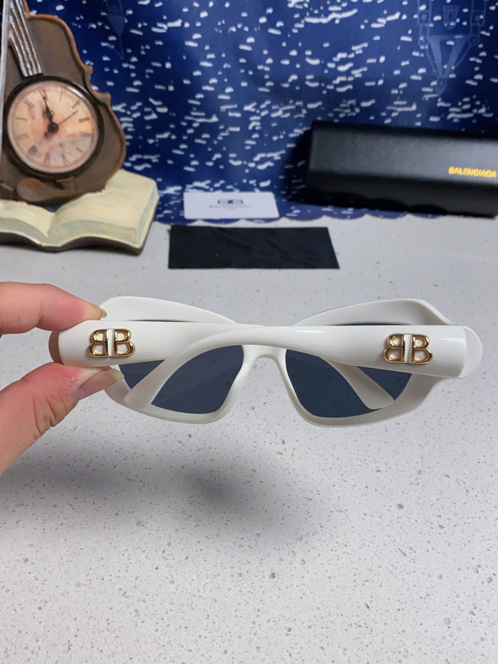 Balenciaga Oversized Silver Lens Sunglasses for Women - 432531 - detail image 5