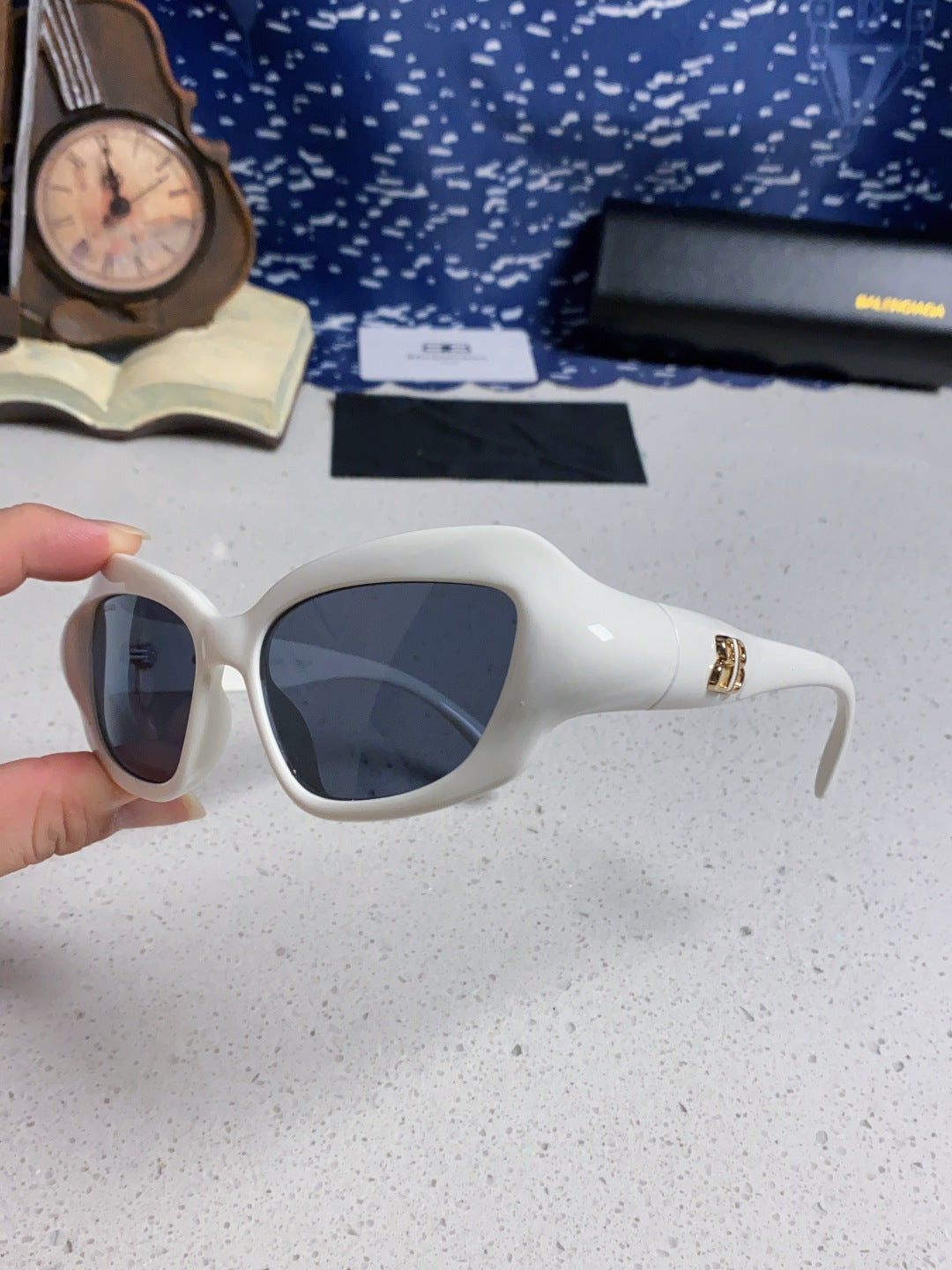 Balenciaga Oversized Silver Lens Sunglasses for Women - 432531 - detail image 6