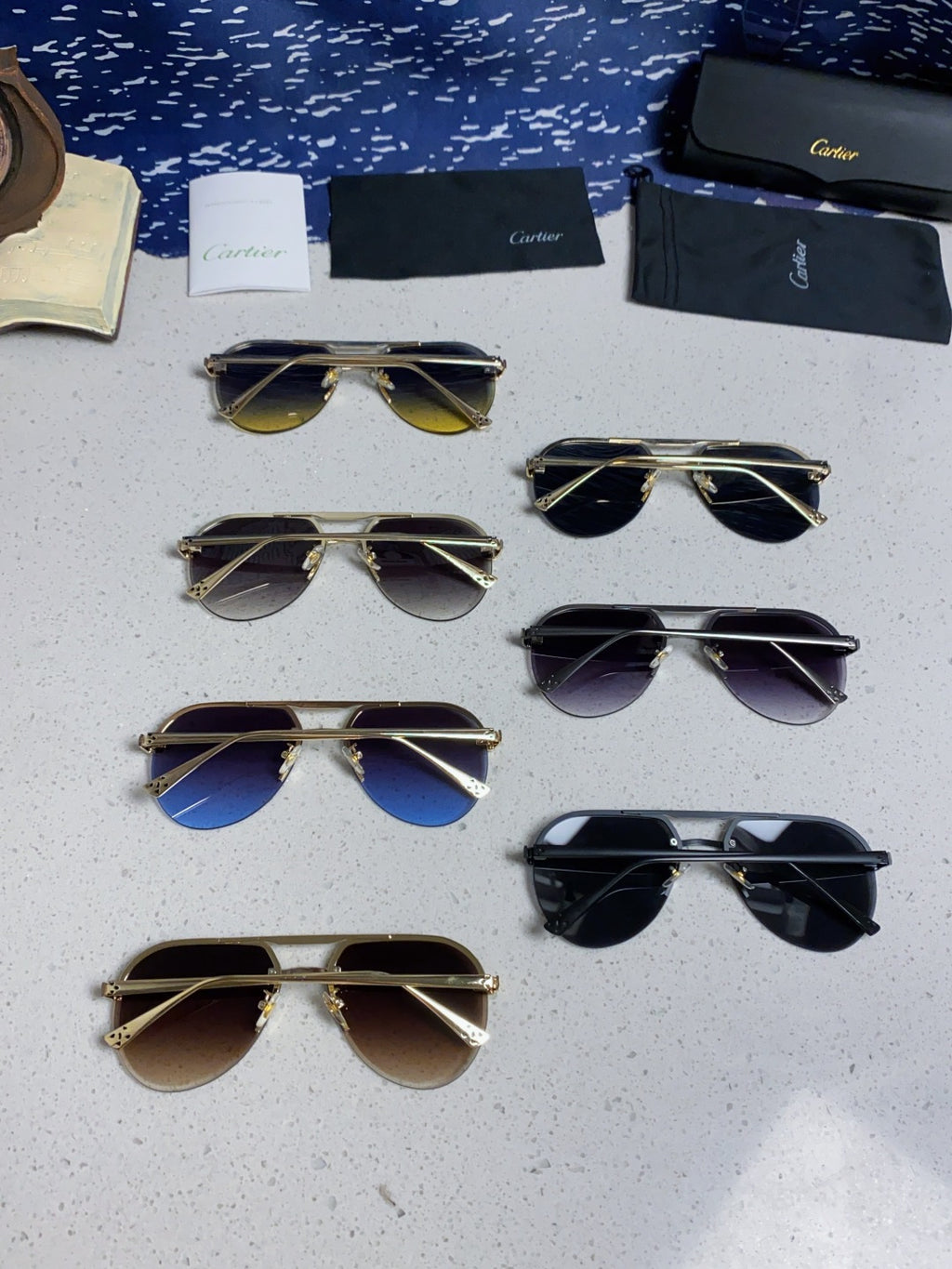 Cartier Metal Round Black Lens Sunglasses for Men & Women - detail image 11