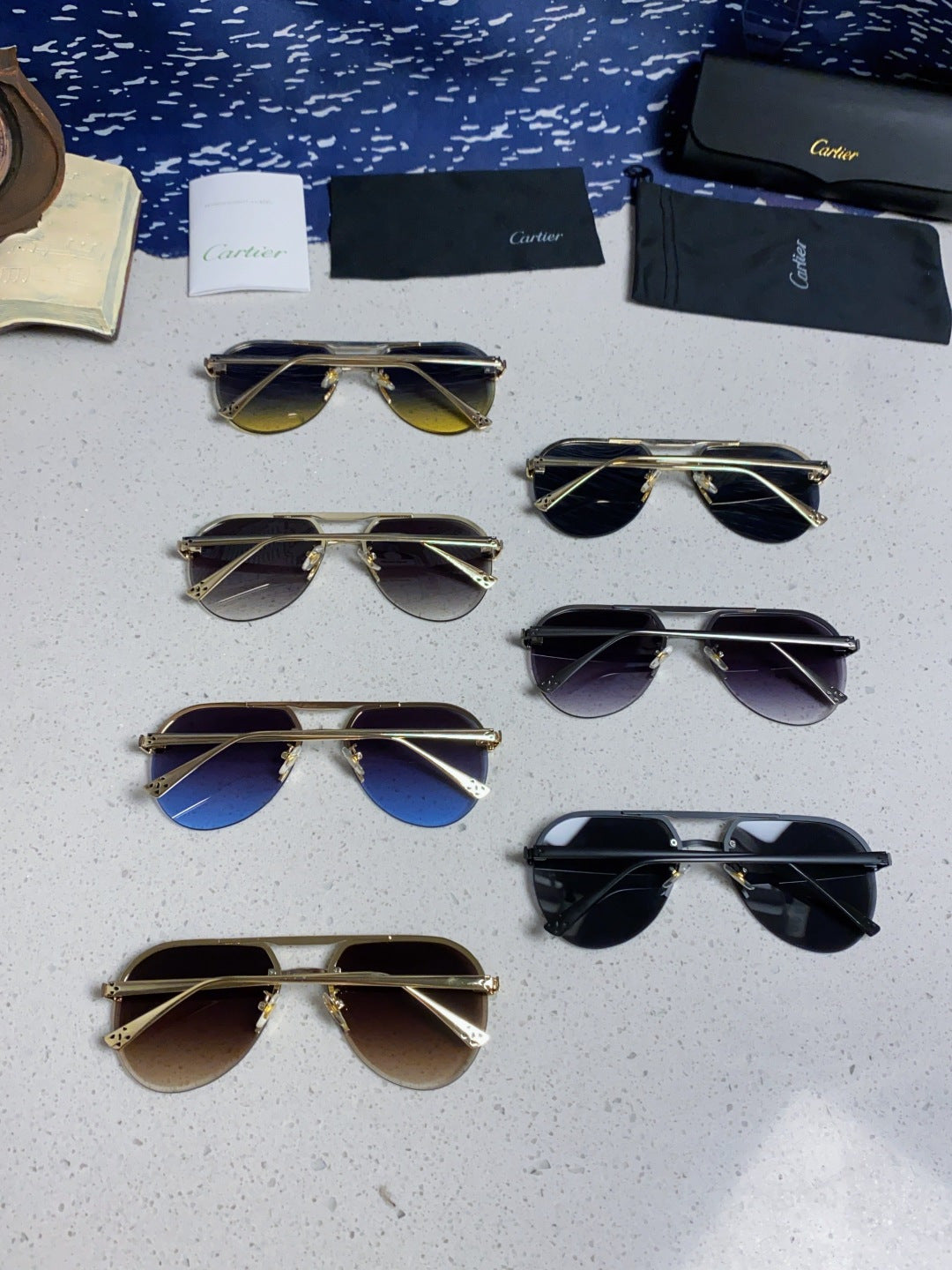 Cartier Metal Round Silver Lens Sunglasses for Men & Women - detail image 11