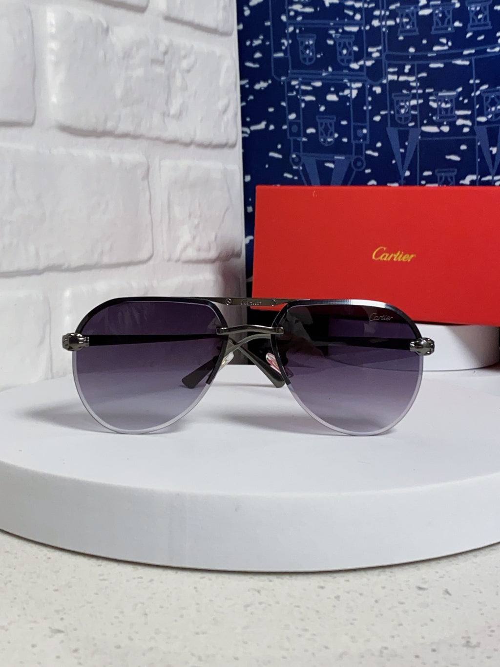 Cartier Metal Round Silver Lens Sunglasses for Men & Women - detail image 2