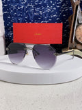 Cartier Metal Round Silver Lens Sunglasses for Men & Women