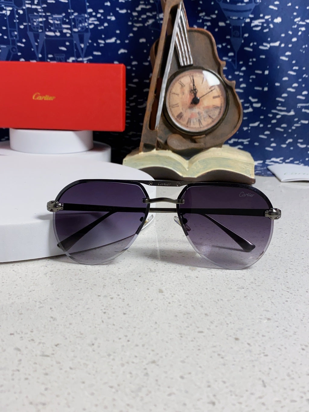 Cartier Metal Round Silver Lens Sunglasses for Men & Women - detail image 9