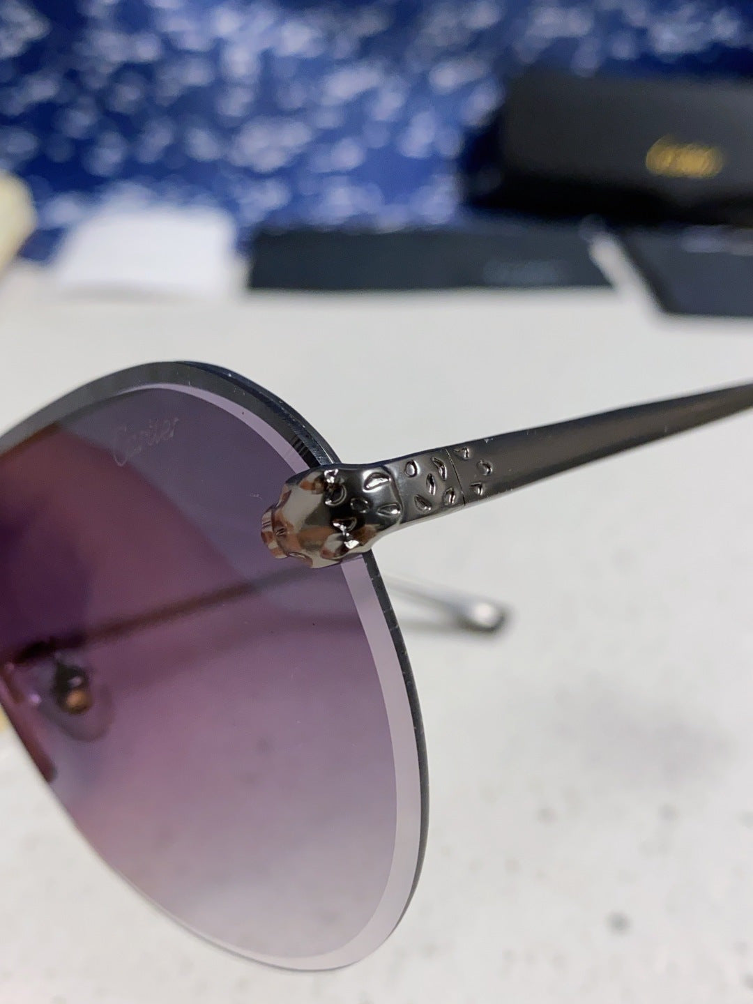 Cartier Metal Round Silver Lens Sunglasses for Men & Women - detail image 7