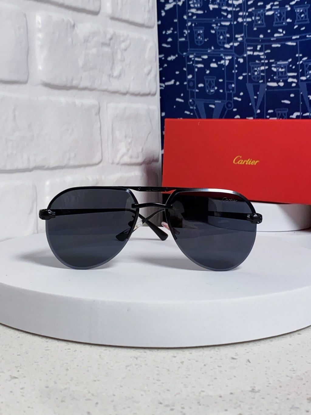 Cartier Metal Round Black Lens Sunglasses for Men & Women - detail image 2