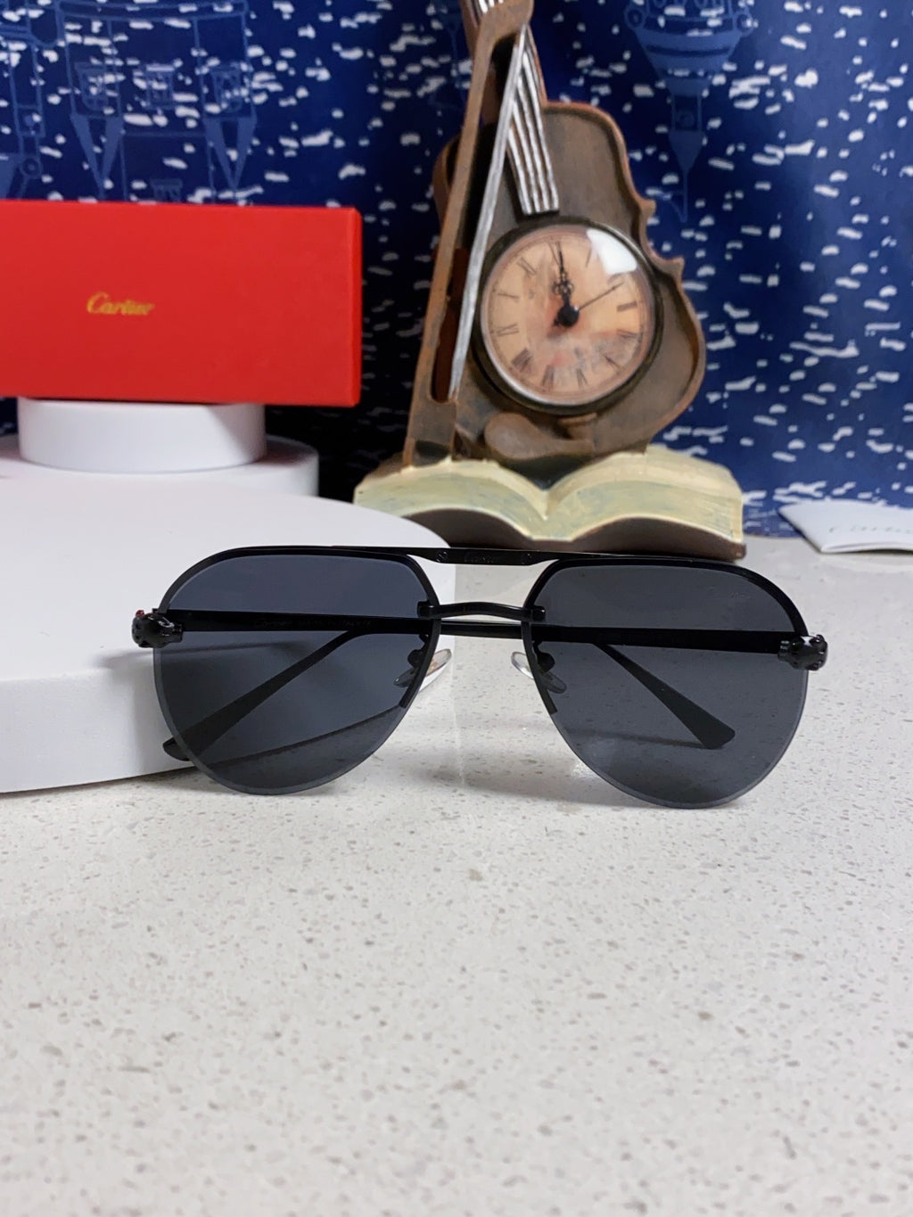 Cartier Metal Round Black Lens Sunglasses for Men & Women - detail image 9