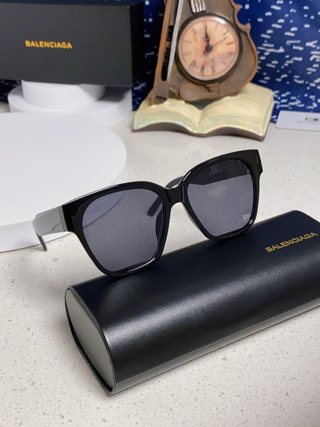 Balenciaga Polarized Square Gray Lens Sunglasses for Women - detail image 10