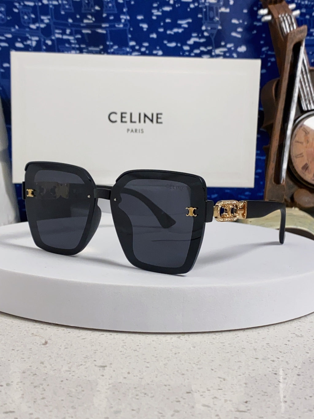 Celine Fashion Black Lens Sunglasses for Women - 398804