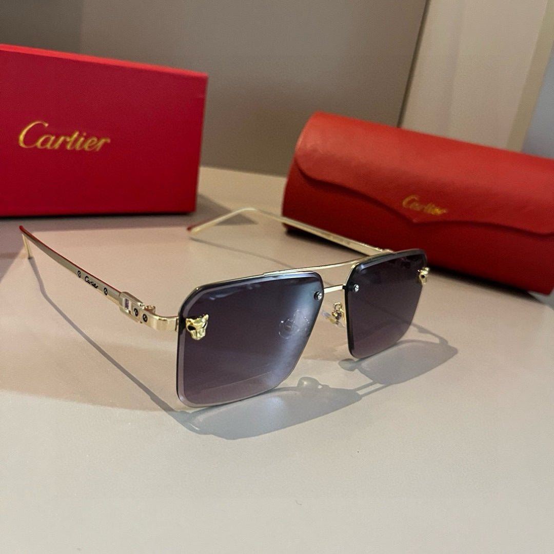 Cartier Lightweight Metal Rimless Gold Lens Sunglasses for Men & Wome - 487328