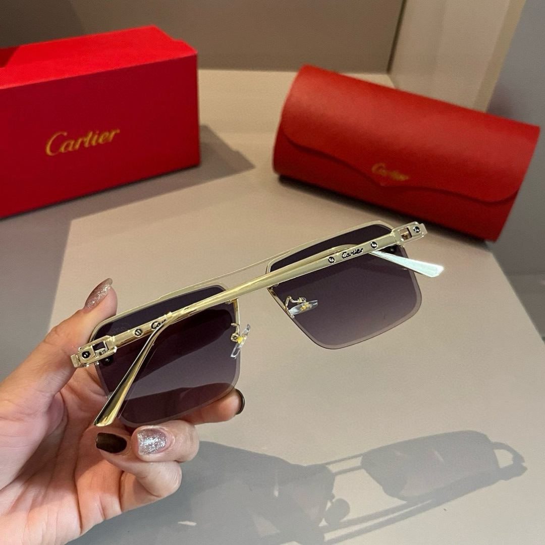Cartier Lightweight Metal Rimless Gold Lens Sunglasses for Men & Wome - 487328 - detail image 7