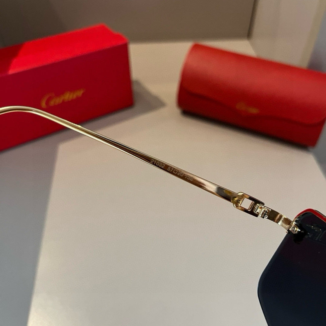 Cartier Lightweight Metal Rimless Gold Lens Sunglasses for Men & Wome - 487329 - detail image 8