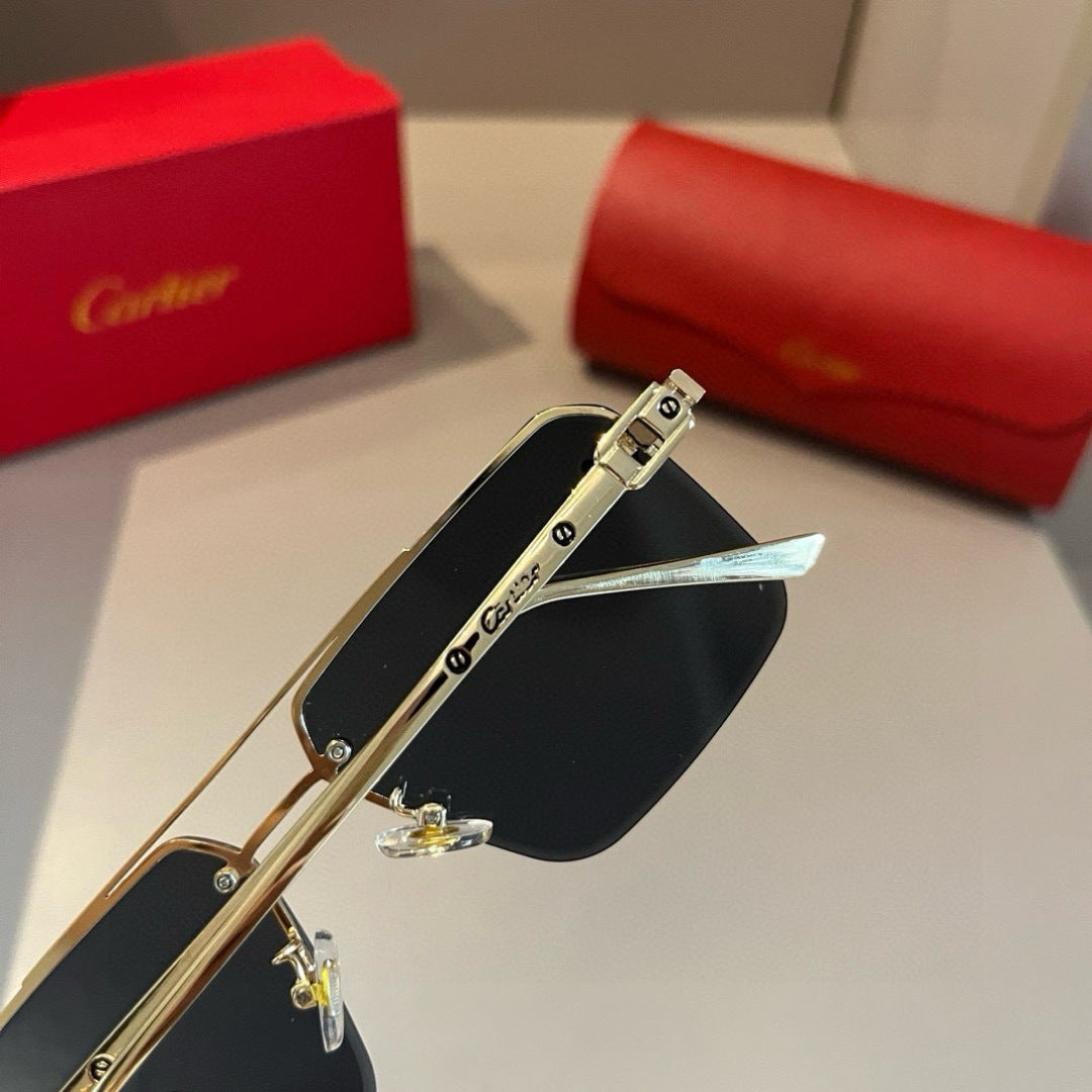 Cartier Lightweight Metal Rimless Gold Lens Sunglasses for Men & Wome - 487329 - detail image 7