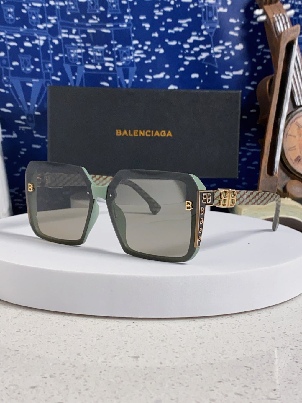 Balenciaga Square Gray Lens Sunglasses for Men & Women - 432553