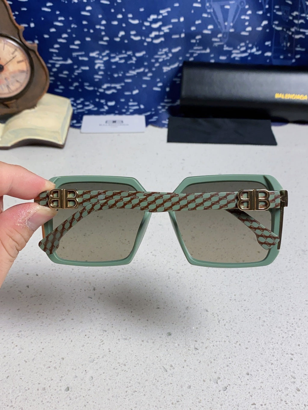 Balenciaga Square Gray Lens Sunglasses for Men & Women - 416111 - detail image 5