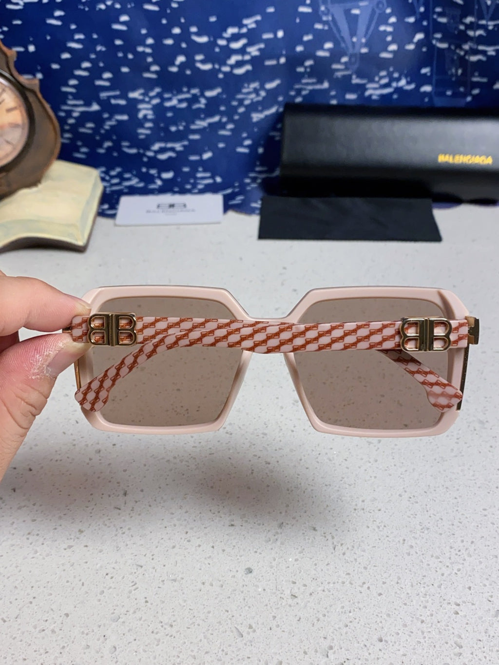 Balenciaga Square Red Lens Sunglasses for Men & Women - 158571 - detail image 5