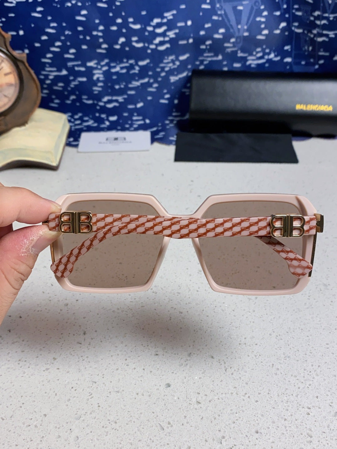Balenciaga Square Red Lens Sunglasses for Men & Women - 158571 - detail image 5