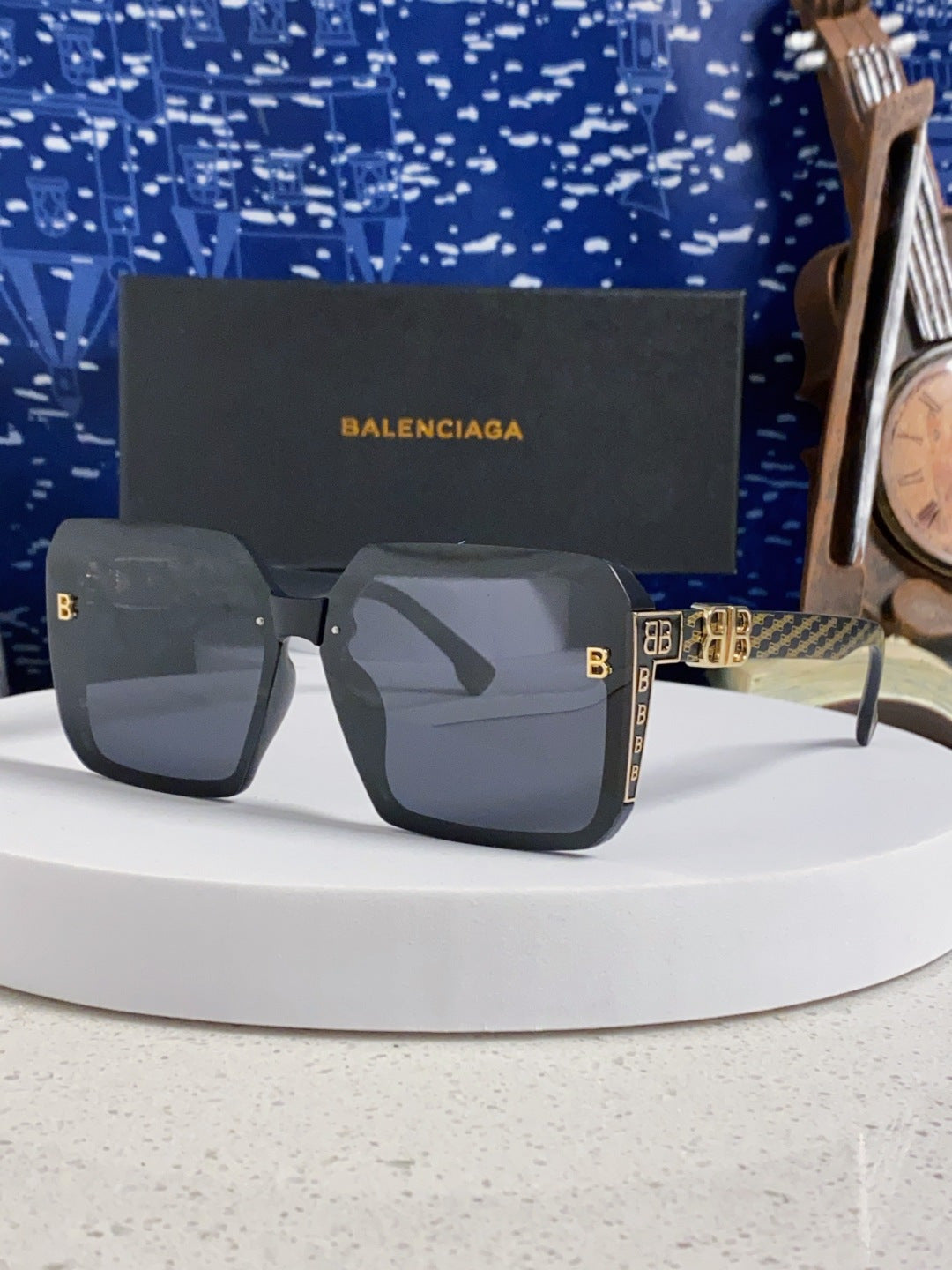 Balenciaga Square Gray Lens Sunglasses for Men & Women - 432557