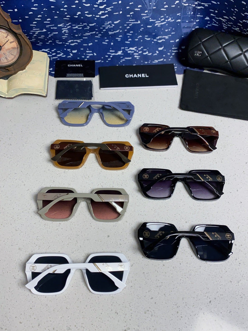 Chanel Polarized Square Blue Lens Sunglasses for Women - detail image 11