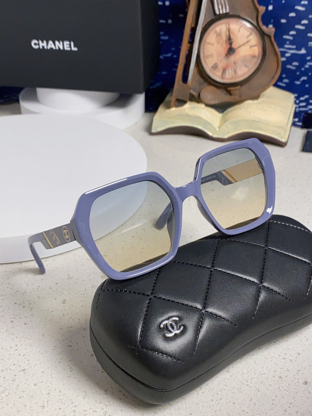 Chanel Polarized Square Silver Lens Sunglasses for Women - 431658 - detail image 10