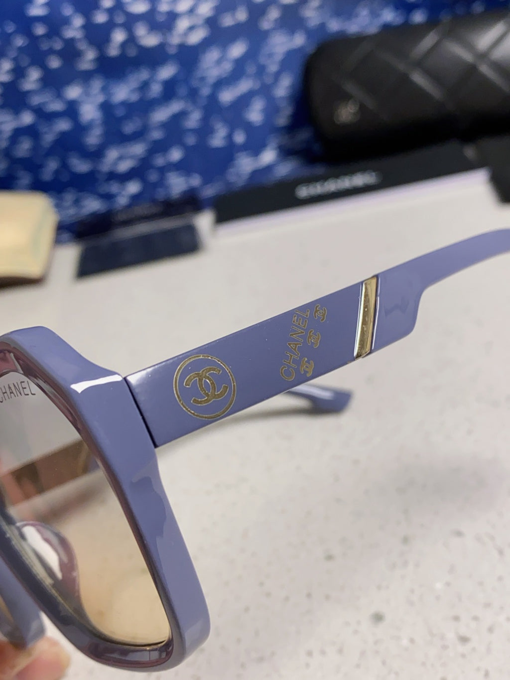 Chanel Polarized Square Silver Lens Sunglasses for Women - 431658 - detail image 7