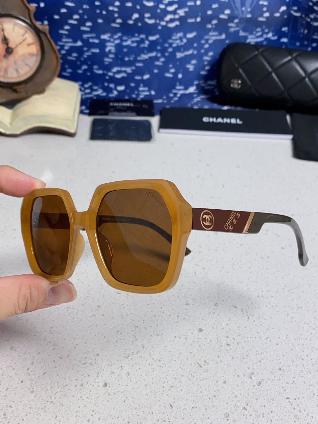 Chanel Polarized Square Brown Lens Sunglasses for Women - 431659 - detail image 6