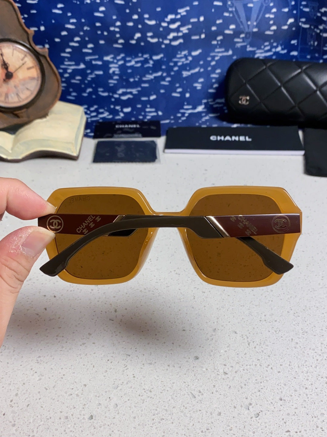 Chanel Polarized Square Brown Lens Sunglasses for Women - 431659 - detail image 5