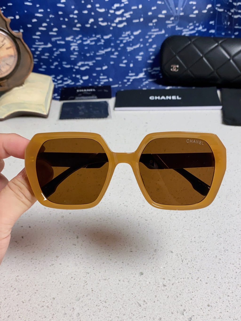Chanel Polarized Square Brown Lens Sunglasses for Women - 431659 - detail image 4