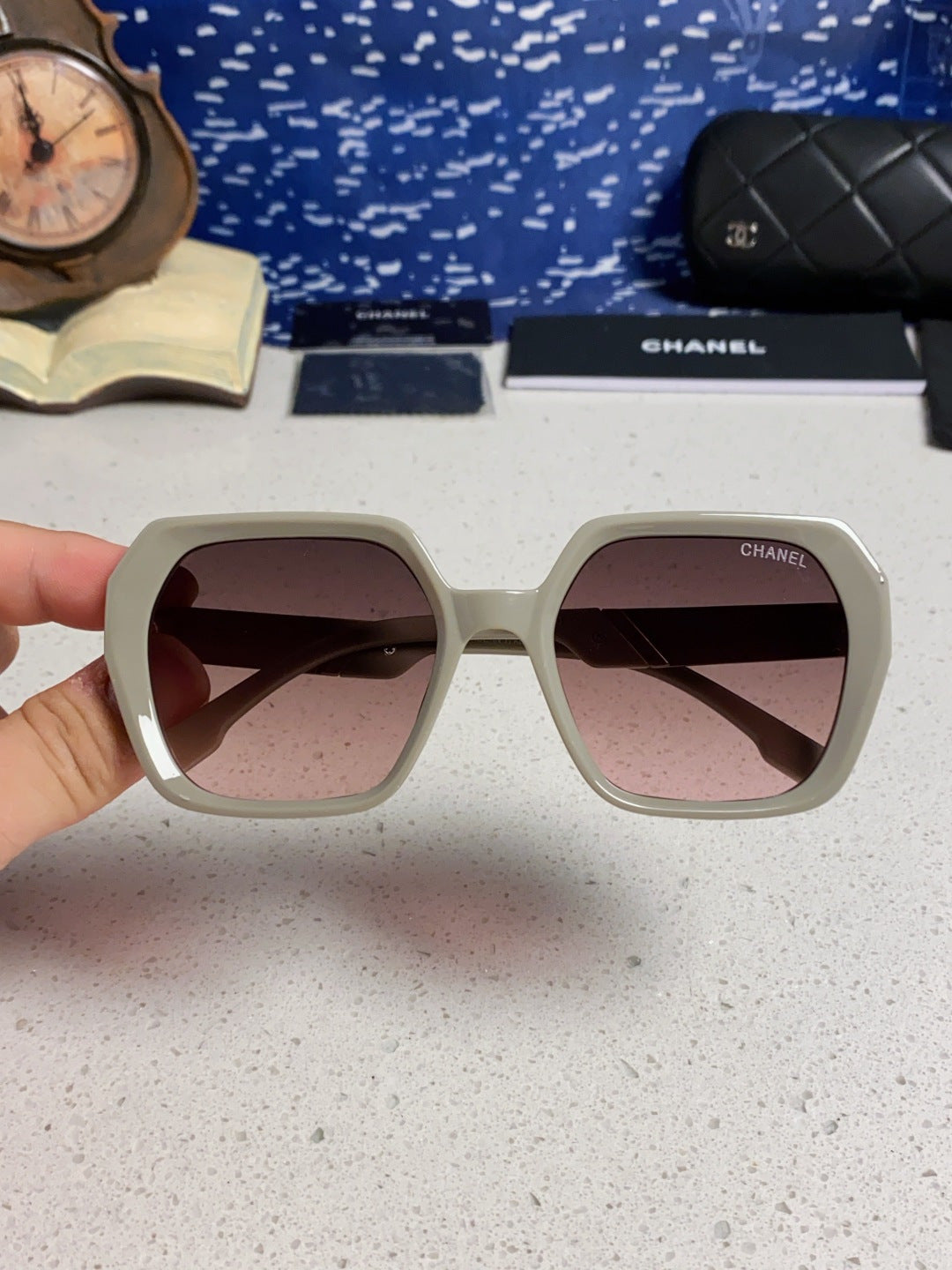 Chanel Polarized Square Silver Lens Sunglasses for Women - detail image 4