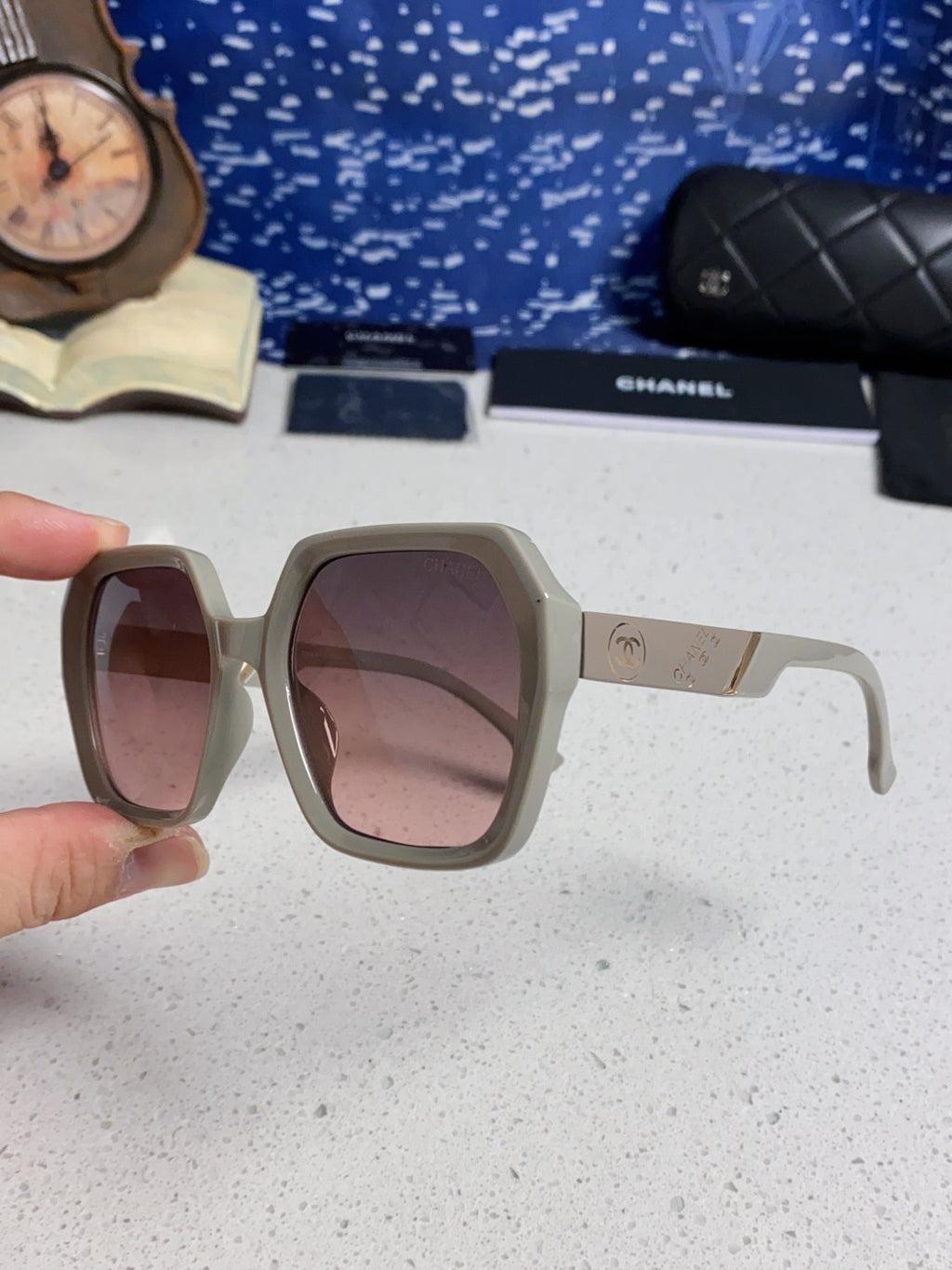 Chanel Polarized Square Silver Lens Sunglasses for Women - detail image 6