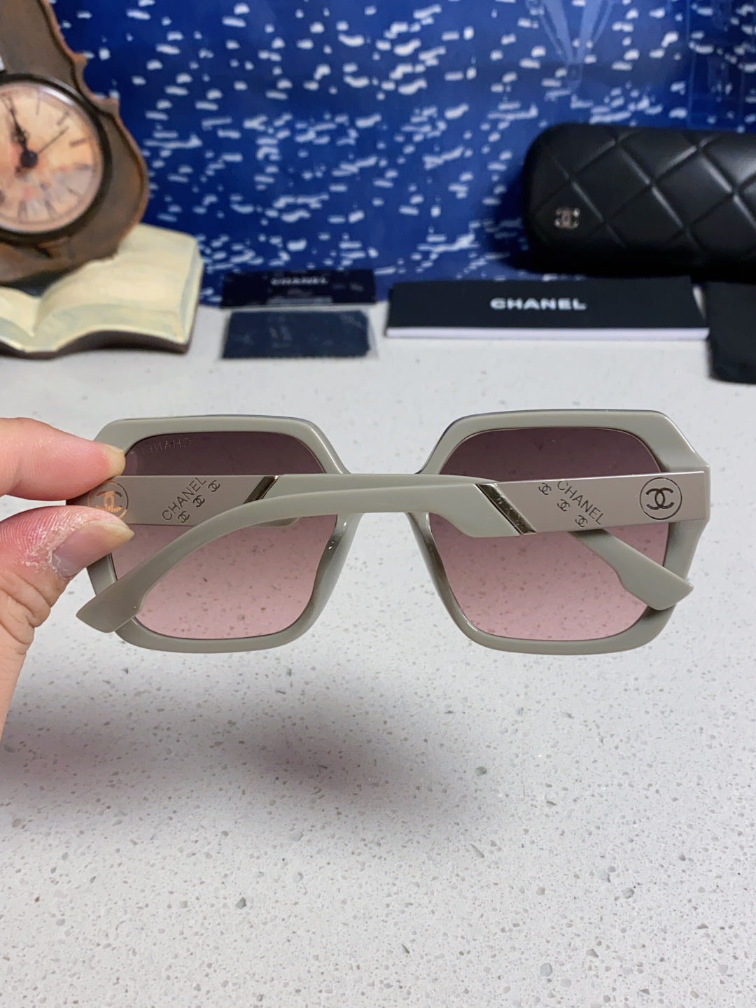 Chanel Polarized Square Silver Lens Sunglasses for Women - detail image 5