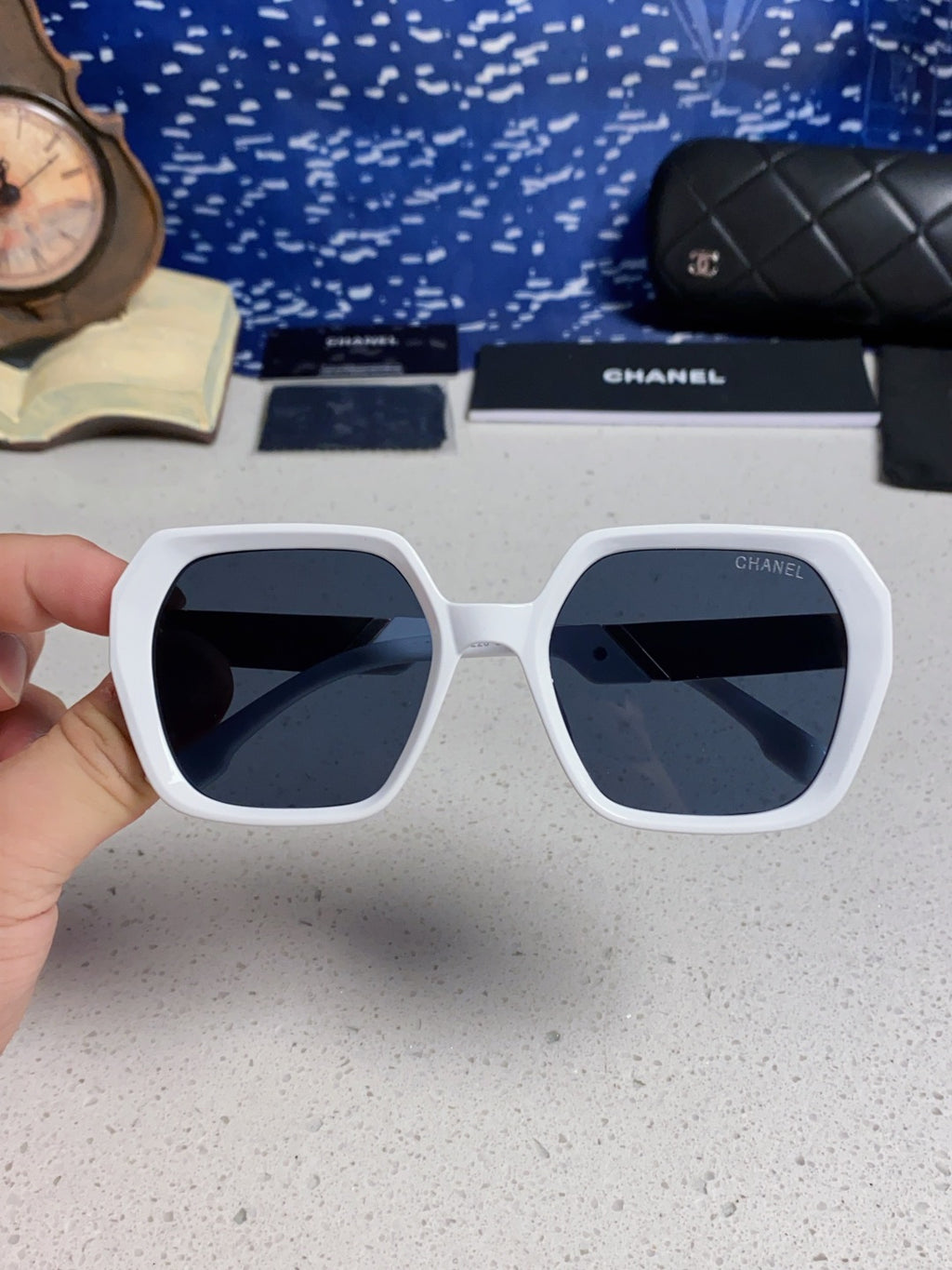 Chanel Polarized Square Black Lens Sunglasses for Women - 431661 - detail image 3