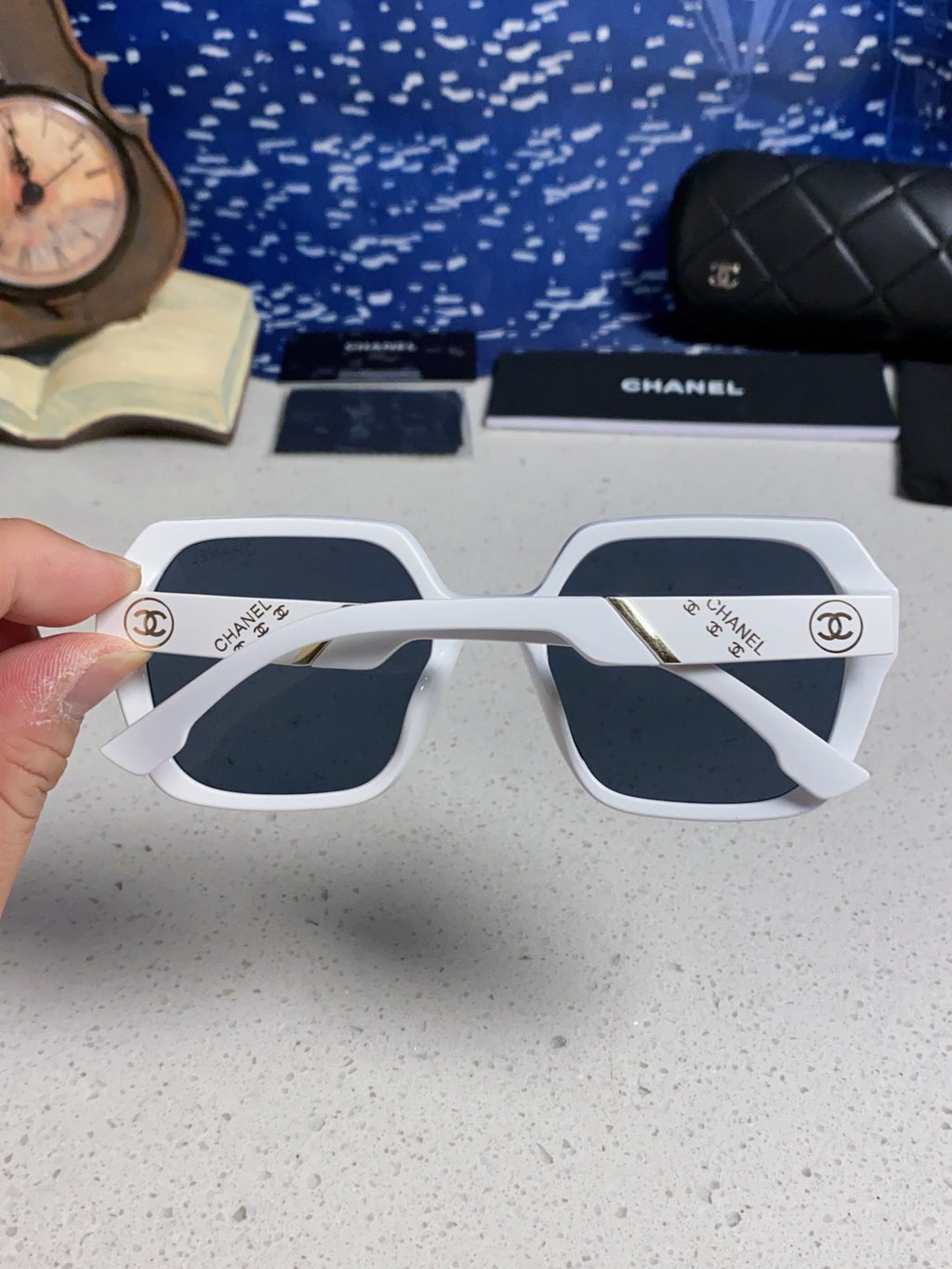 Chanel Polarized Square Black Lens Sunglasses for Women - 431661 - detail image 4
