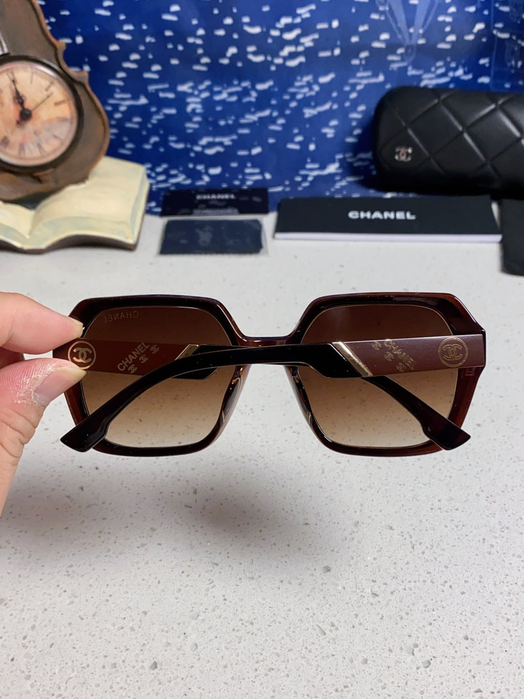 Chanel Polarized Square Red Lens Sunglasses for Women - detail image 5