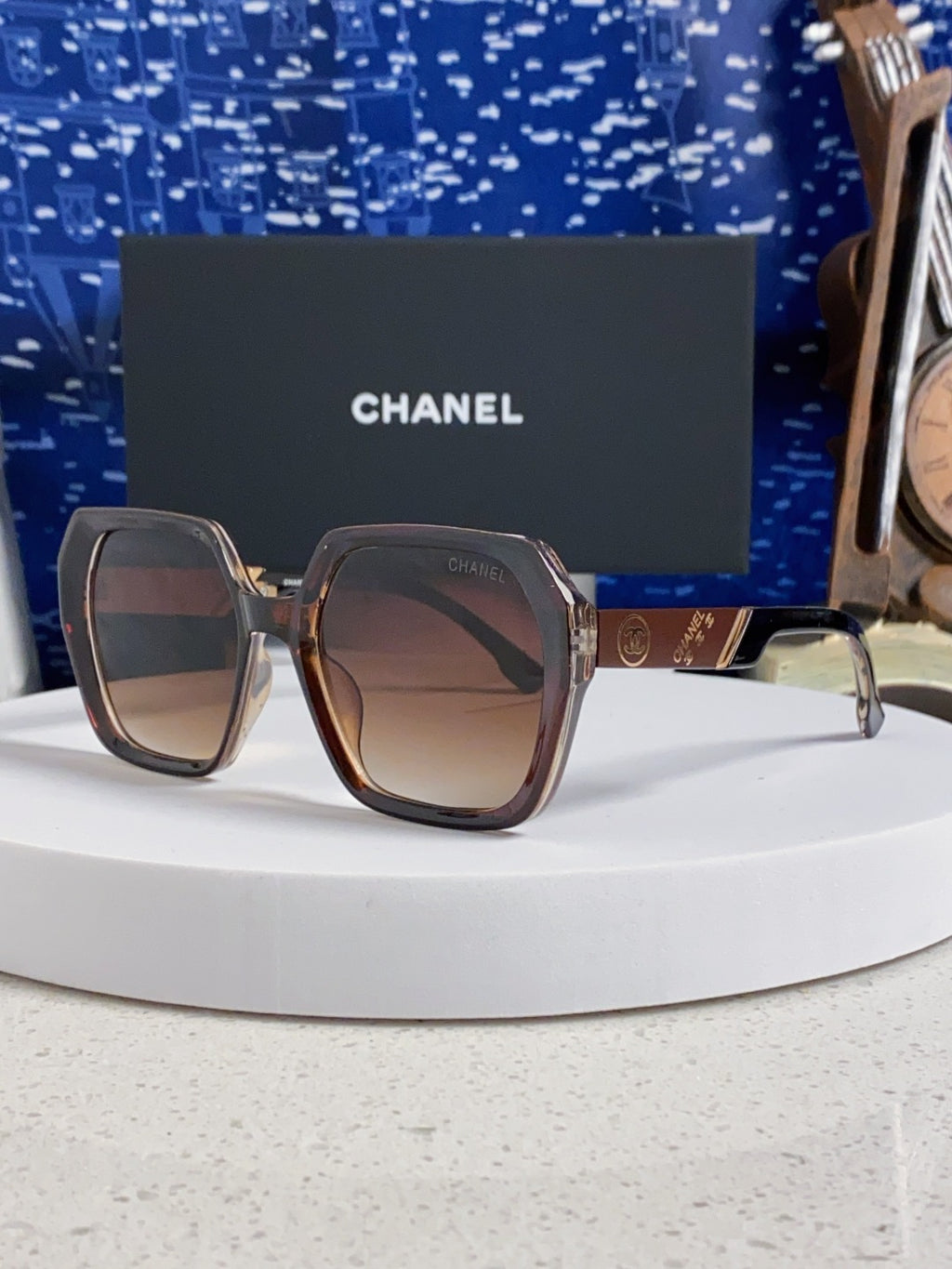 Chanel Polarized Square Red Lens Sunglasses for Women