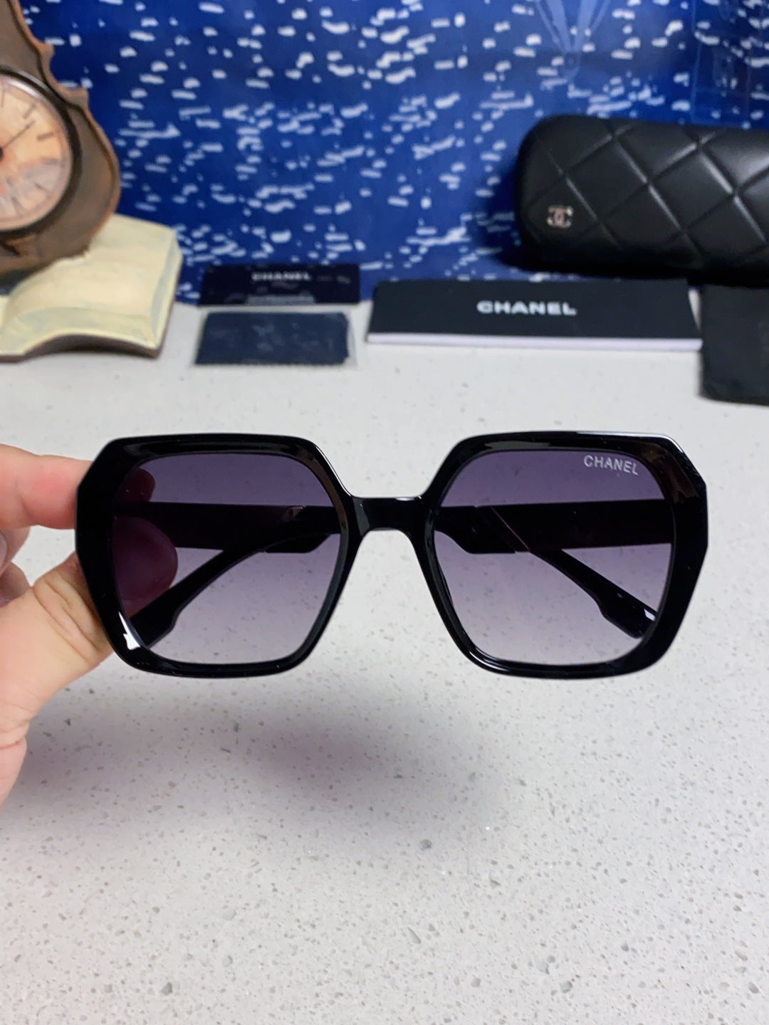 Chanel Polarized Square Gray Lens Sunglasses for Women - detail image 4