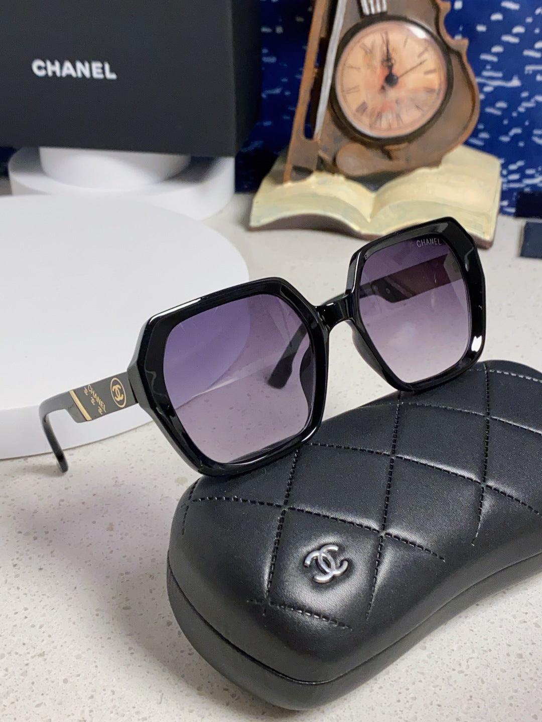 Chanel Polarized Square Gray Lens Sunglasses for Women - detail image 10