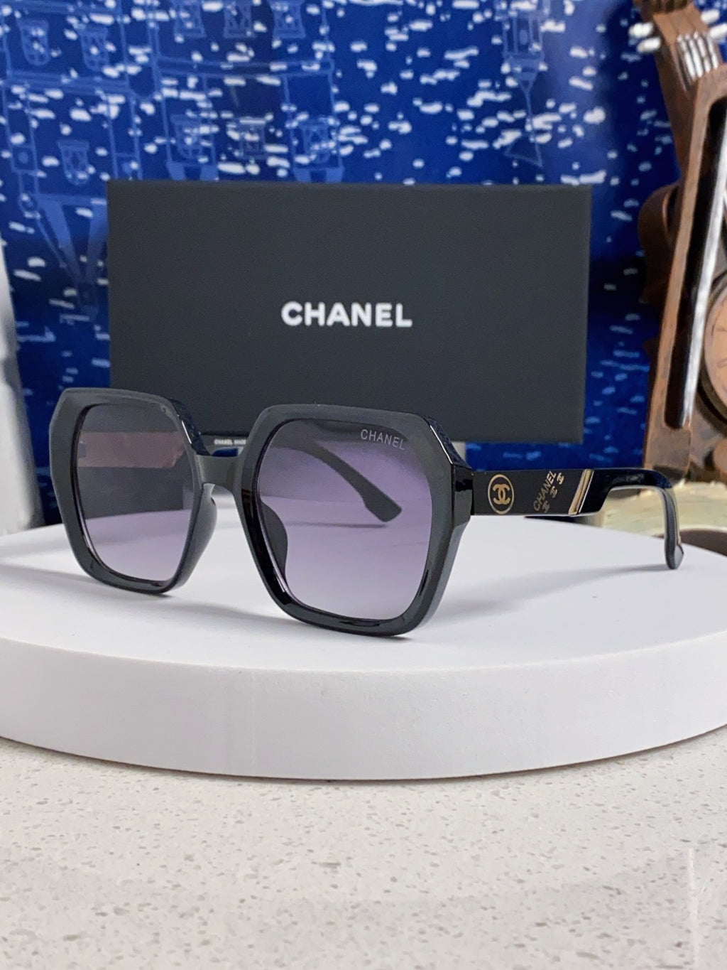 Chanel Polarized Square Gray Lens Sunglasses for Women