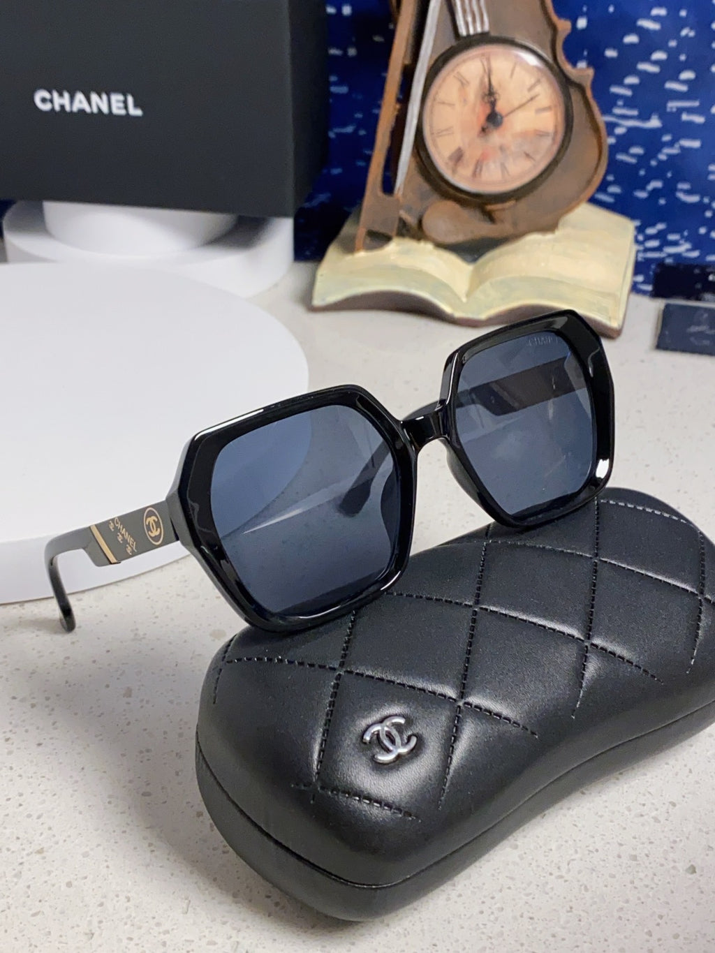 Chanel Polarized Square Blue Lens Sunglasses for Women - detail image 10