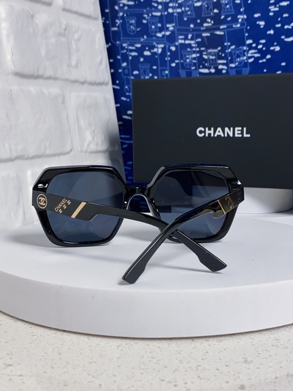 Chanel Polarized Square Blue Lens Sunglasses for Women - detail image 3