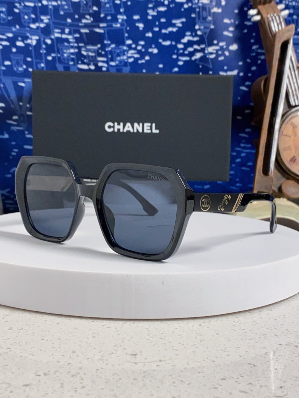 Chanel Polarized Square Blue Lens Sunglasses for Women