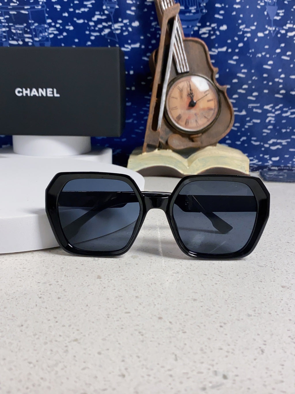 Chanel Polarized Square Blue Lens Sunglasses for Women - detail image 9