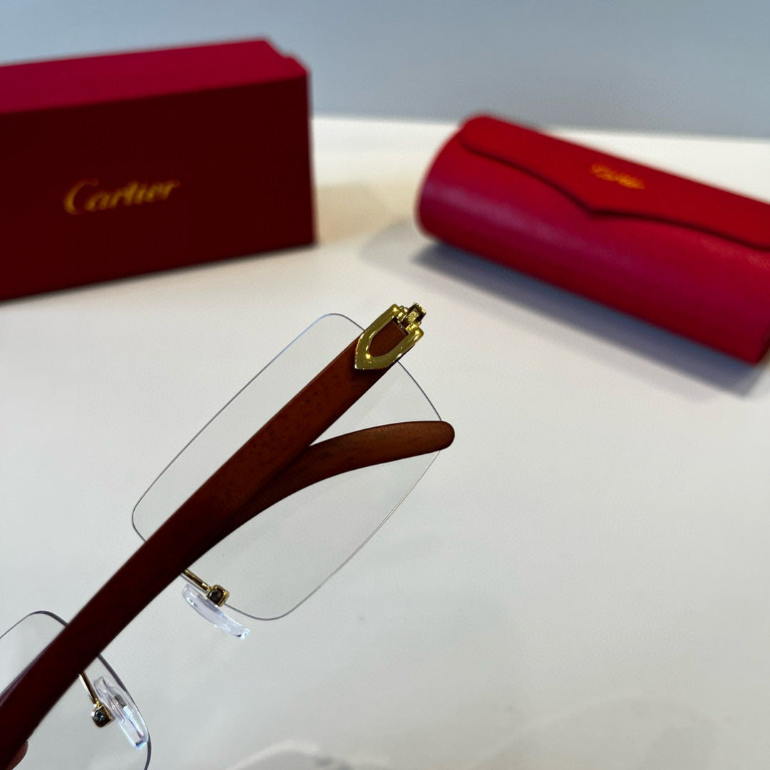 Cartier Lightweight Metal Rimless Silver Lens Sunglasses for Men & Wo - 487287 - detail image 5
